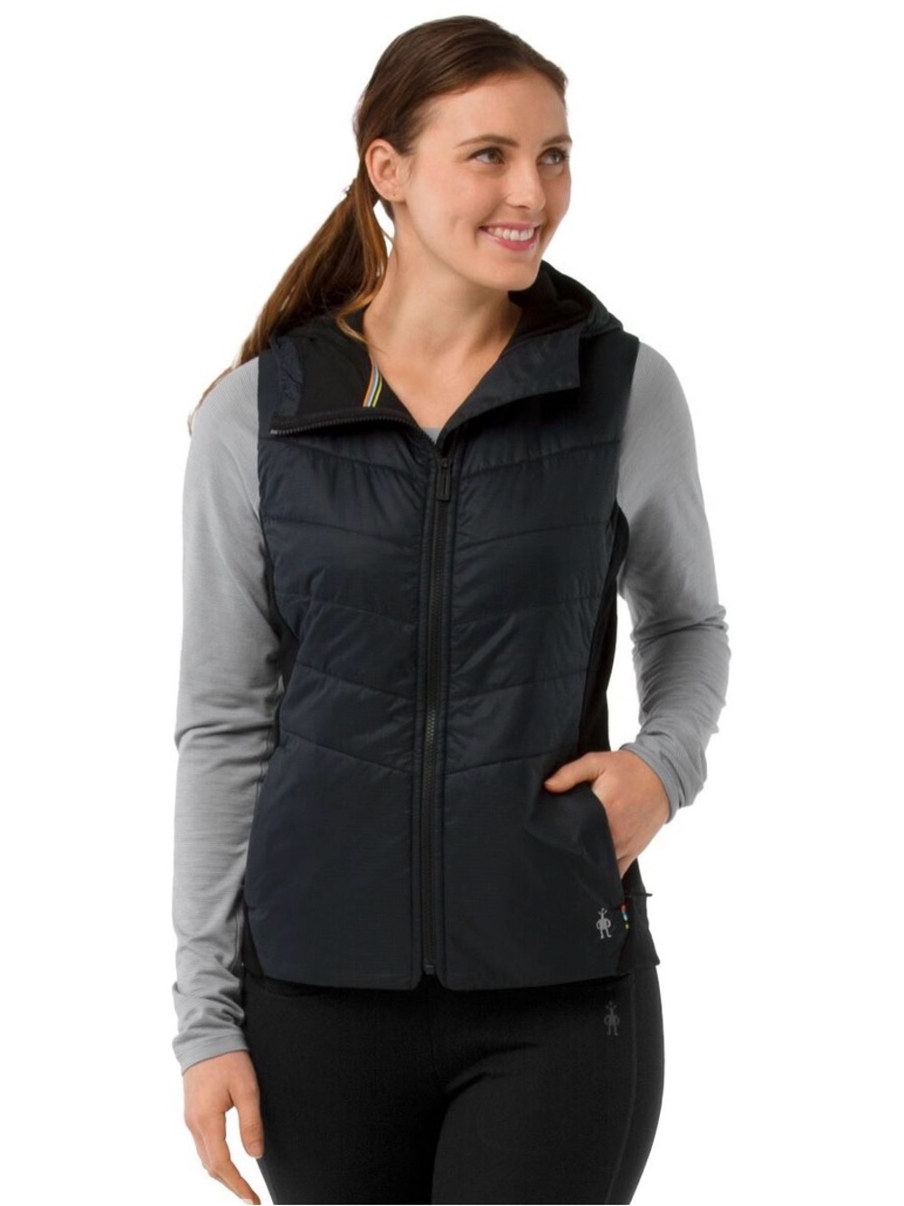 Smartwool Smartloft 60 Hoodie Vest Merino Wool Insulated Black M
